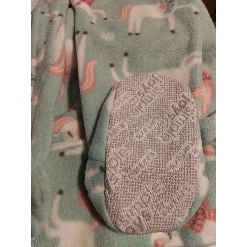 Simple Joys by Carters Baby Girl 18M Fleece Footed Pajamas Unicorn Fair Isle 2pk